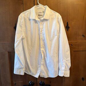 Goodfellow Standard Fit Cotton Longsleeve Buttondown Dress Shirt (White) Mens L